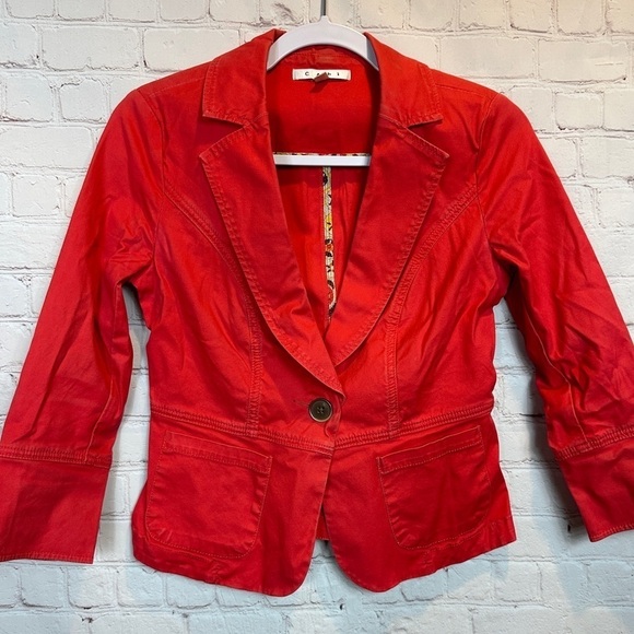 CAbi Cropped Jacket Blazer Style 878 Single Button unstructured, sz 0 - Picture 1 of 5